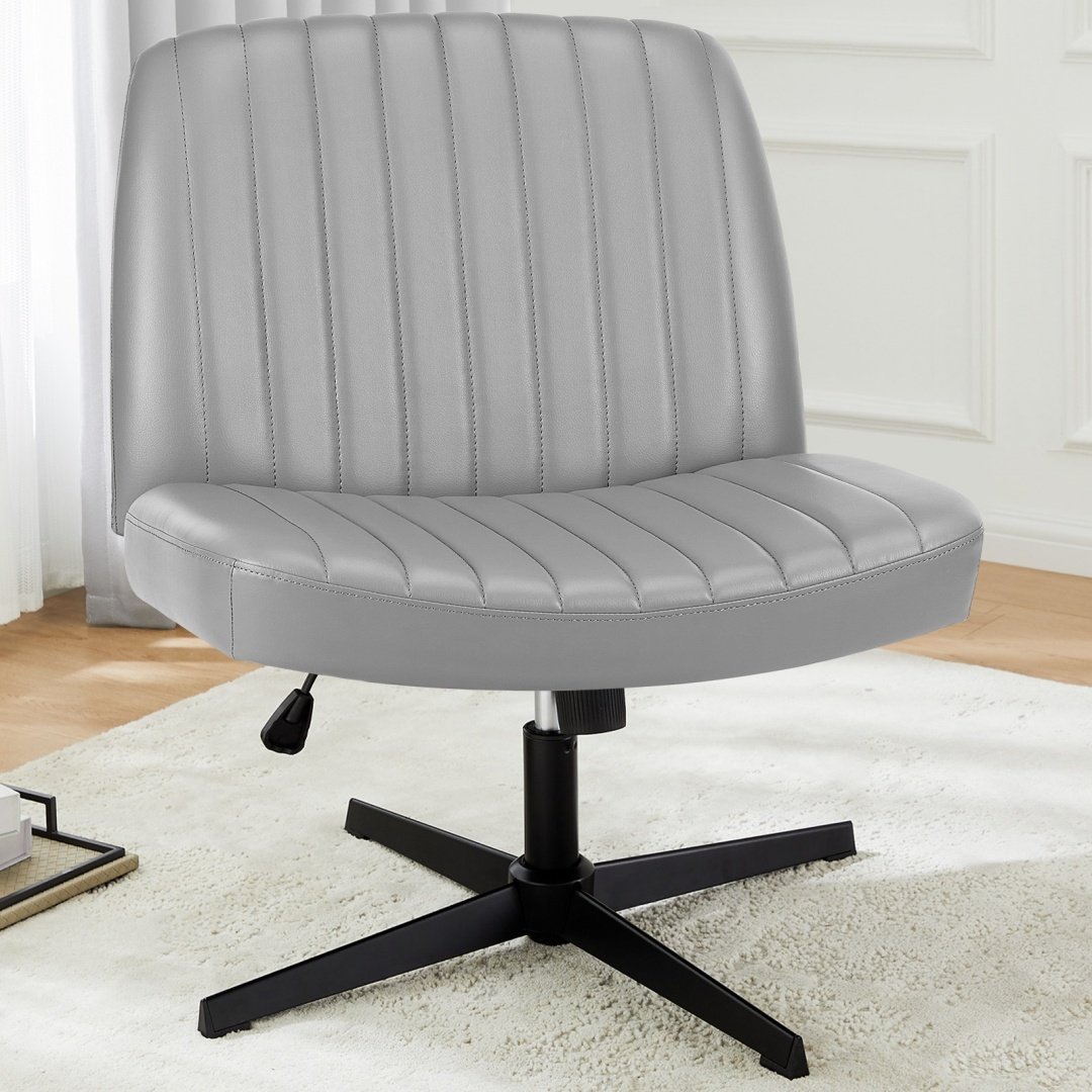 Cross-Legged Chair,No Wheels Armless Swivel Home Office Chair - immagine 7