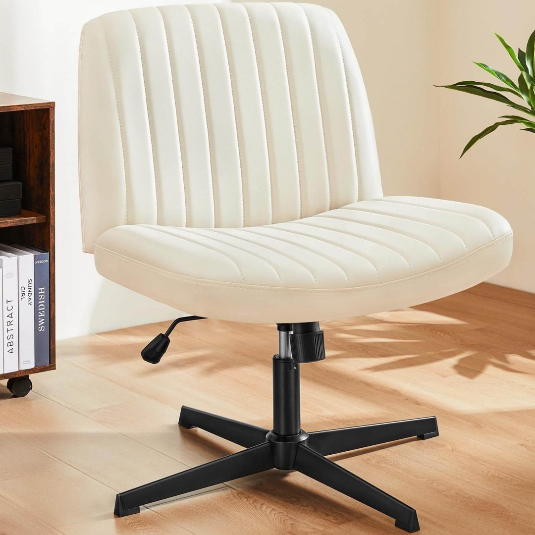 Cross-Legged Chair,No Wheels Armless Swivel Home Office Chair - immagine 2