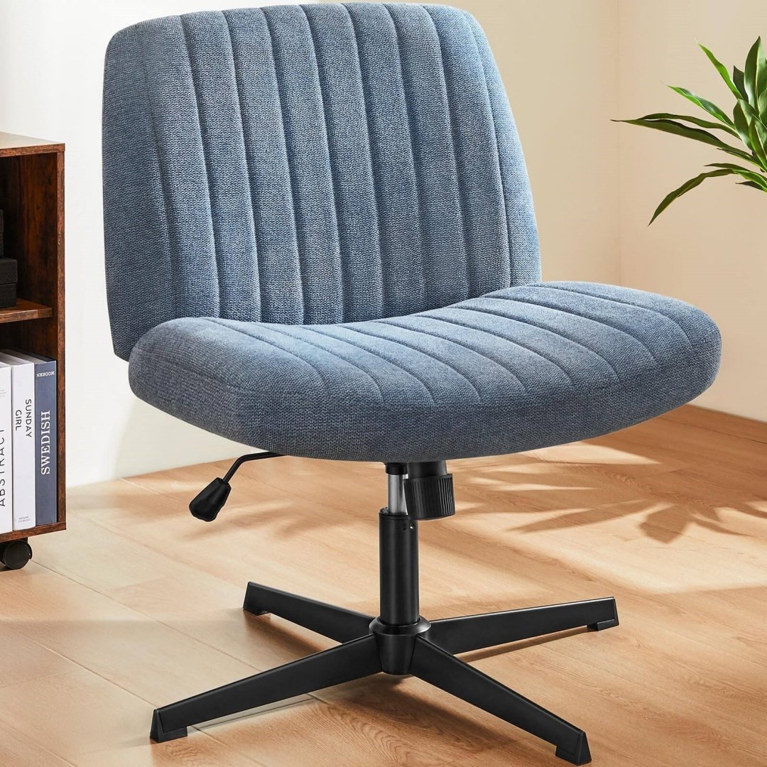 Cross-Legged Chair,No Wheels Armless Swivel Home Office Chair - immagine 8